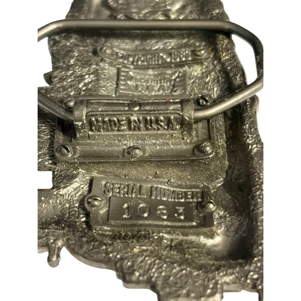 Train Belt Buckle‎ Steam Engine The Great American Buckle Co. USA #1083 1983 VTG